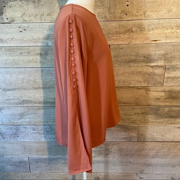 BNWT‎ DO+BE  orange slit sleeve women’s blouse in size small - Picture 4 of 12
